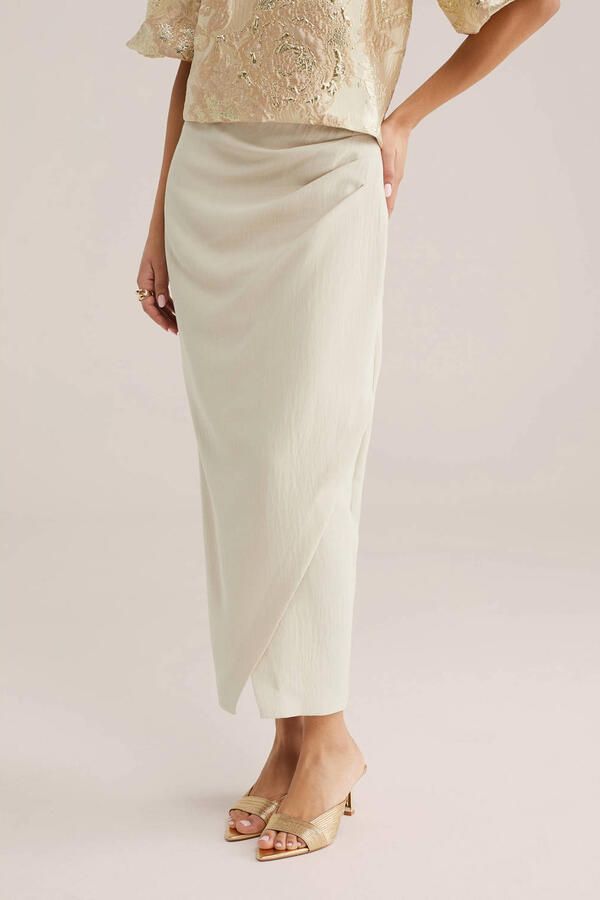 WE Fashion midi rok beige