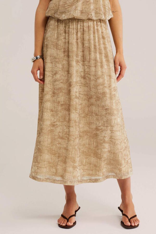 WE Fashion midi rok beige