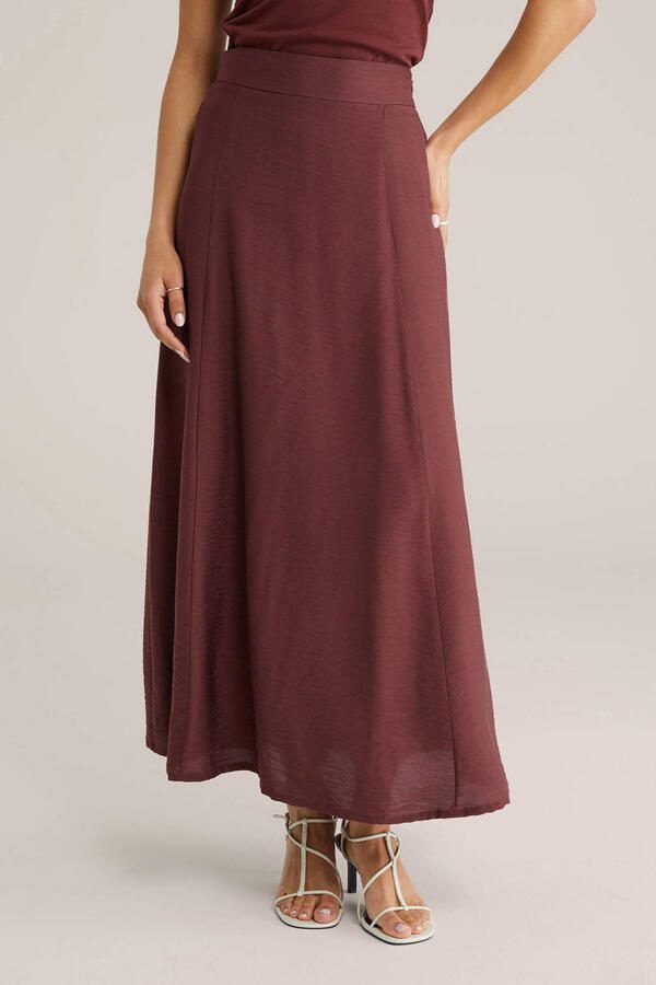 WE Fashion midi rok donkerrood
