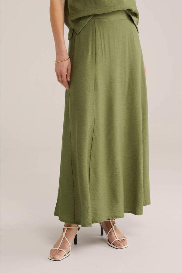 WE Fashion midi rok groen