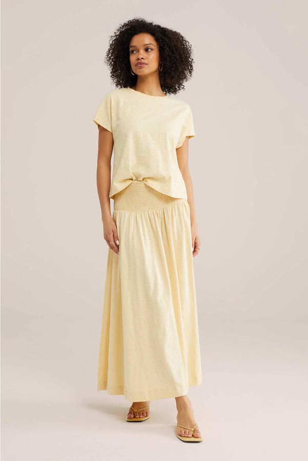 WE Fashion midi rok lichtgeel - Foto 2
