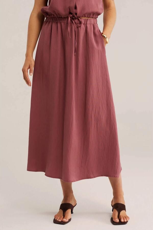 WE Fashion midi rok oudroze