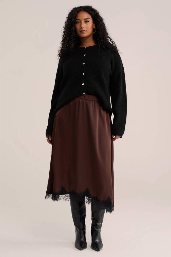 WE Fashion midi rok Plus Size bruin - Foto 3