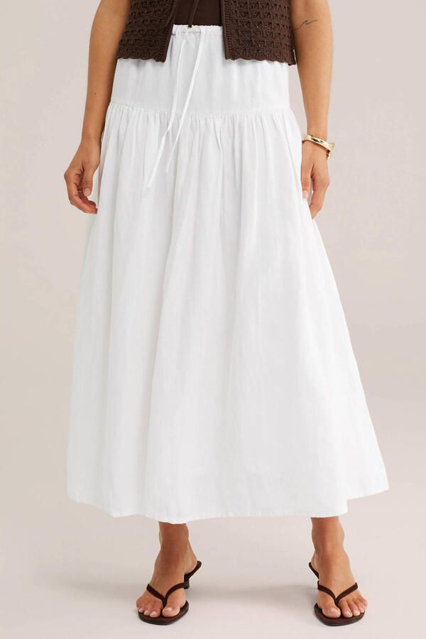 WE Fashion midi rok wit