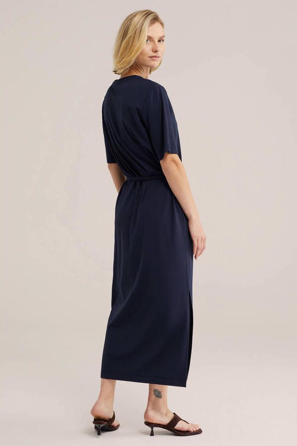 WE Fashion midi zomerjurk donkerblauw - Foto 3
