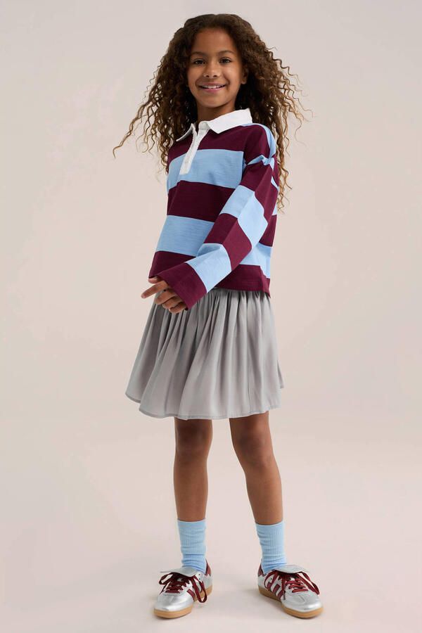 WE Fashion mini plooirok met plooien zilver - Foto 2