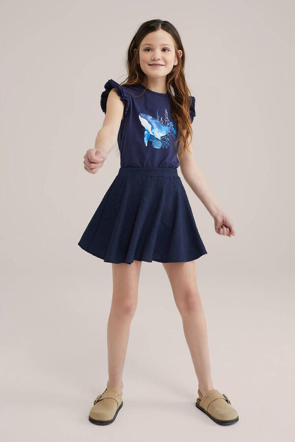 WE Fashion mouwloze top donkerblauw met pailletten - Foto 3