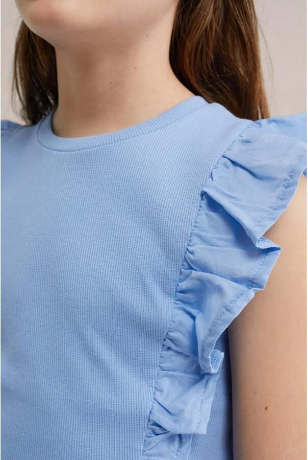 WE Fashion mouwloze top lichtblauw rib gebreid - Foto 2