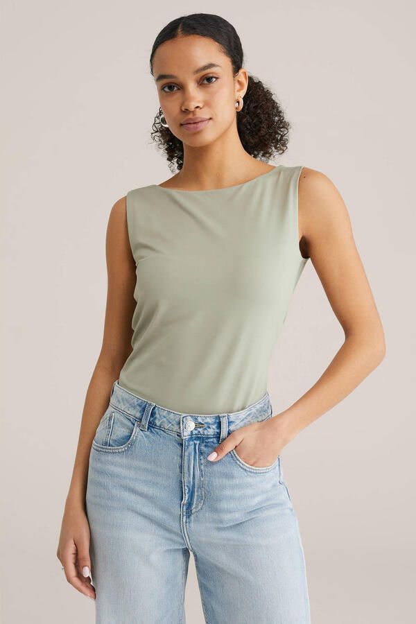 WE Fashion mouwloze top lichtgroen