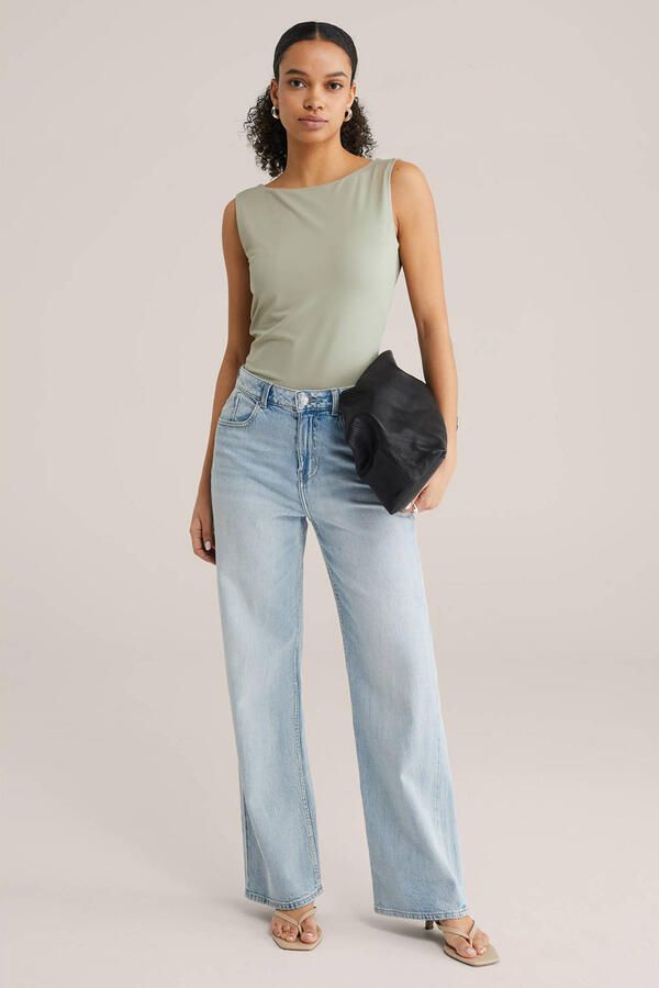 WE Fashion mouwloze top lichtgroen - Foto 2