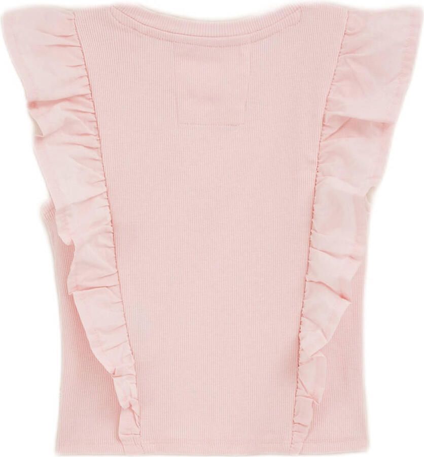 WE Fashion mouwloze top lichtroze rib gebreid - Foto 2