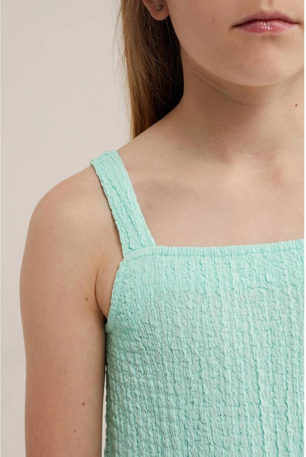 WE Fashion mouwloze top met textuur mintgroen - Foto 2