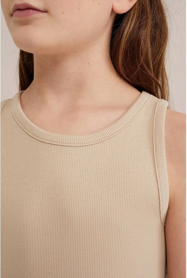 WE Fashion mouwloze top rib gebreid