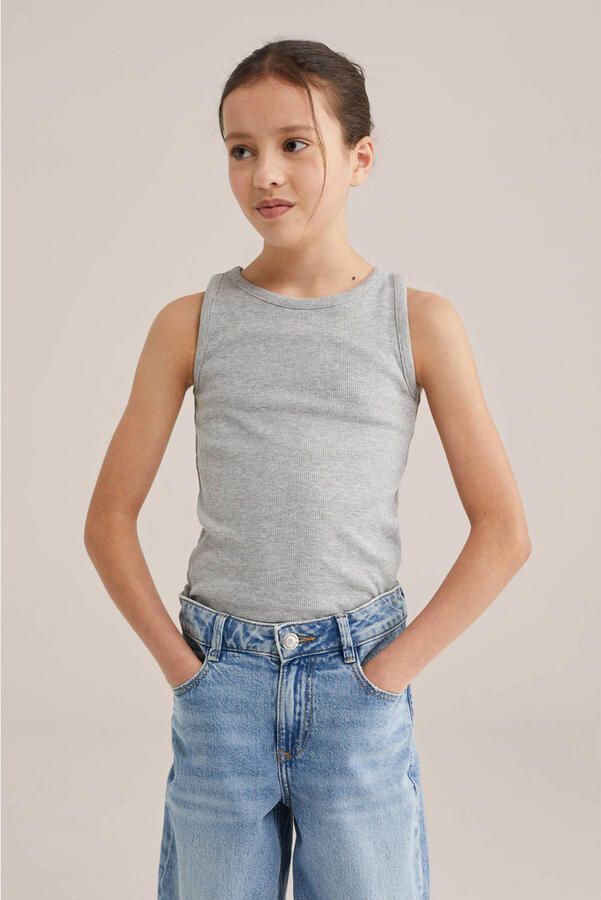 WE Fashion mouwloze top rib gebreid