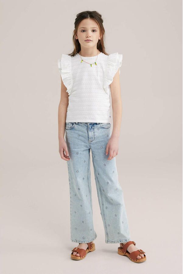 WE Fashion mouwloze top wit broderie - Foto 3
