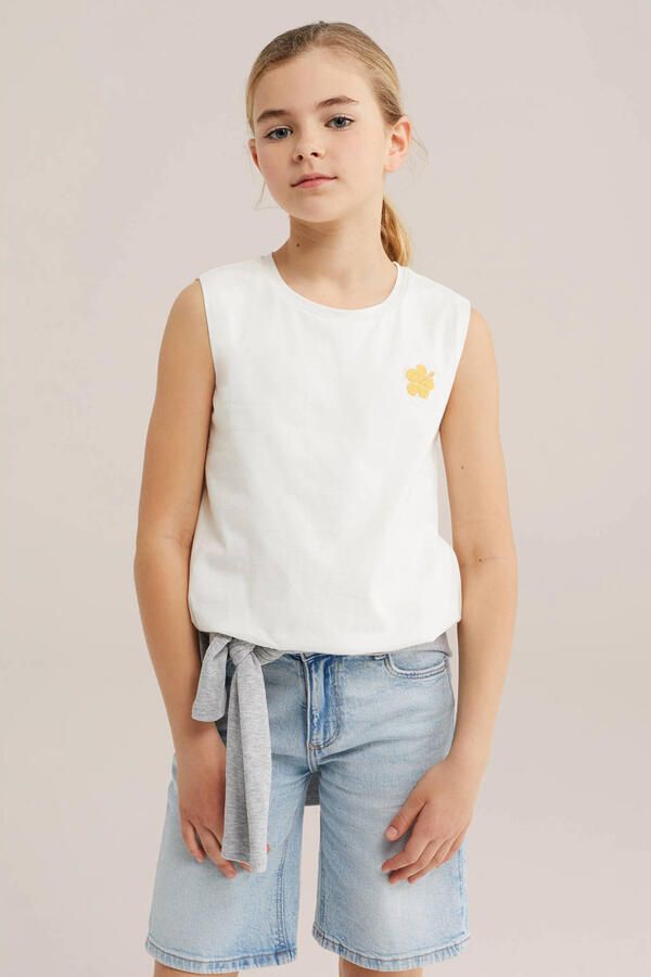 WE Fashion mouwloze top wit