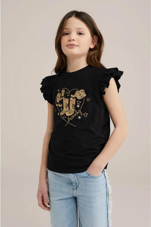 WE Fashion mouwloze top zwart