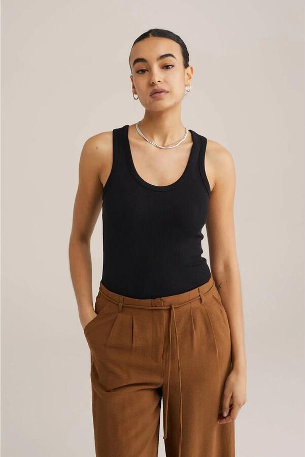 WE Fashion mouwloze top zwart