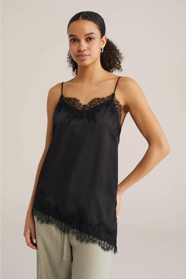 WE Fashion mouwloze top zwart