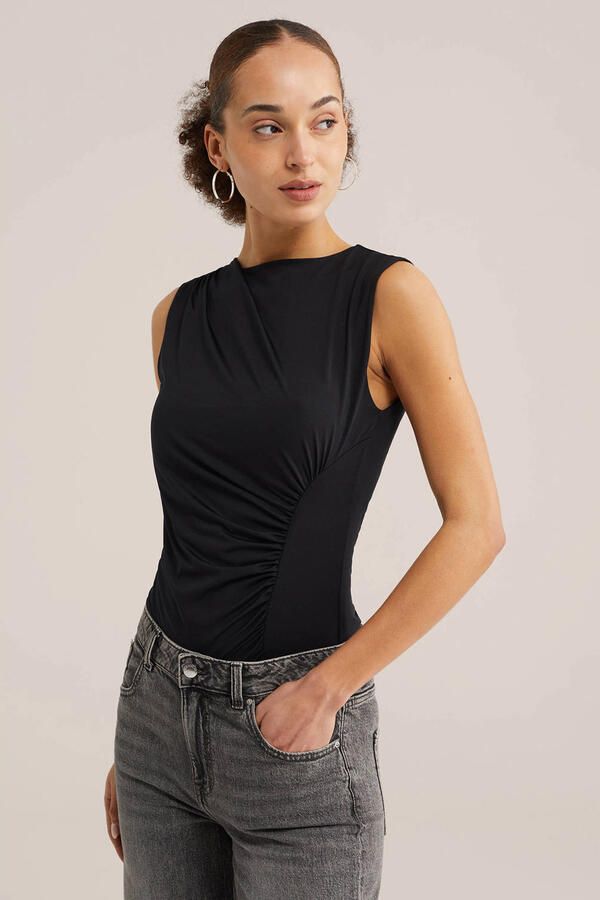 WE Fashion mouwloze top zwart