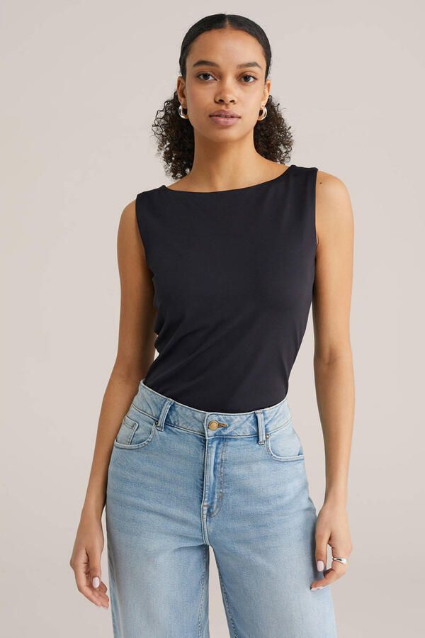 WE Fashion mouwloze top zwart