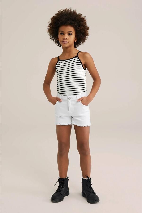 WE Fashion mouwloze top zwart rib gebreid - Foto 3
