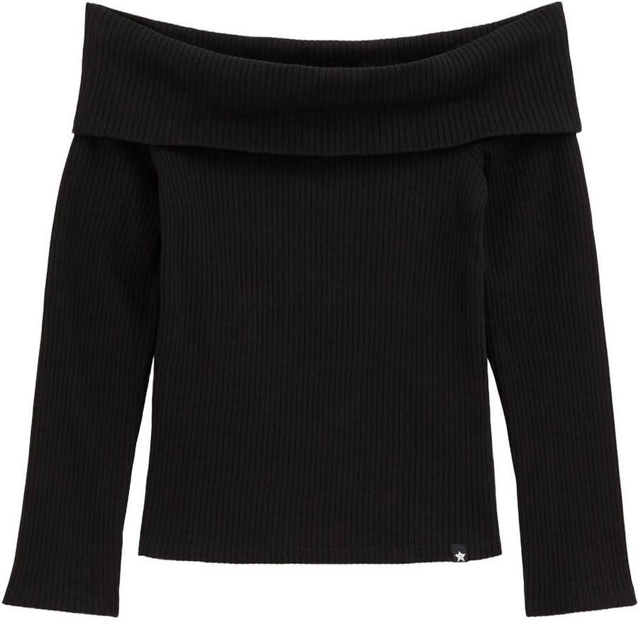 WE Fashion off shoulder gebreide top zwart
