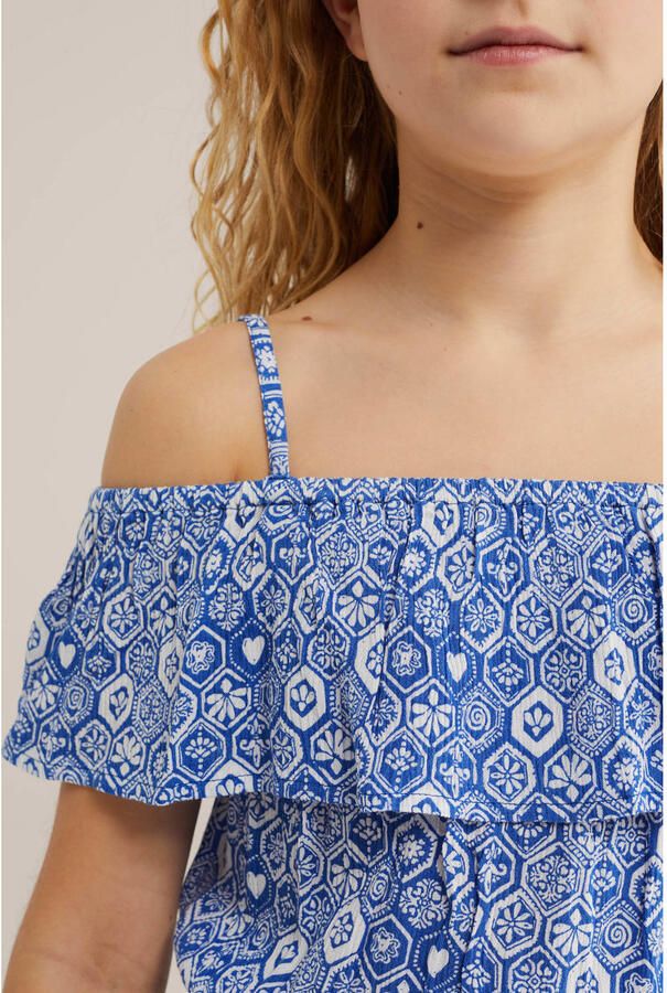 WE Fashion off shoulder jurk blauw - Foto 2