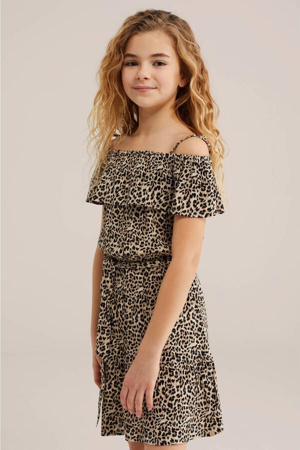 WE Fashion off shoulder jurk bruin - Foto 2