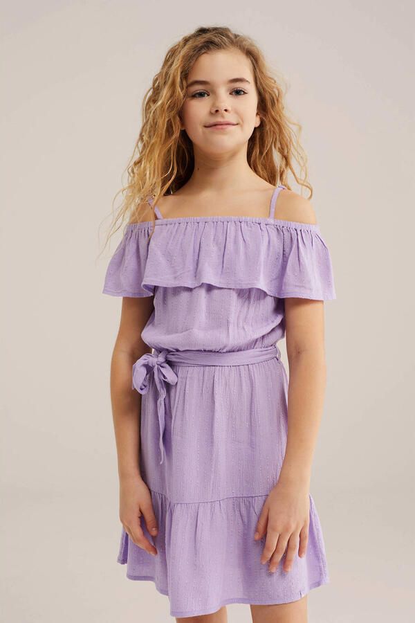 WE Fashion off shoulder jurk paars