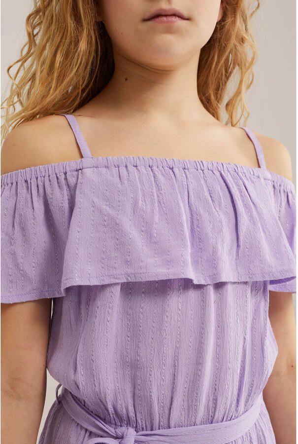WE Fashion off shoulder jurk paars - Foto 2