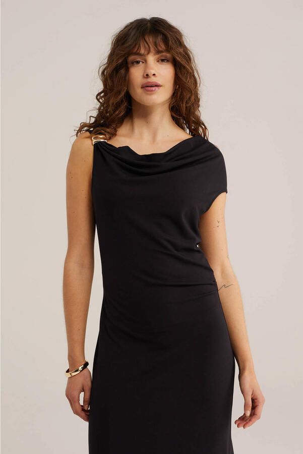WE Fashion off shoulder jurk zwart