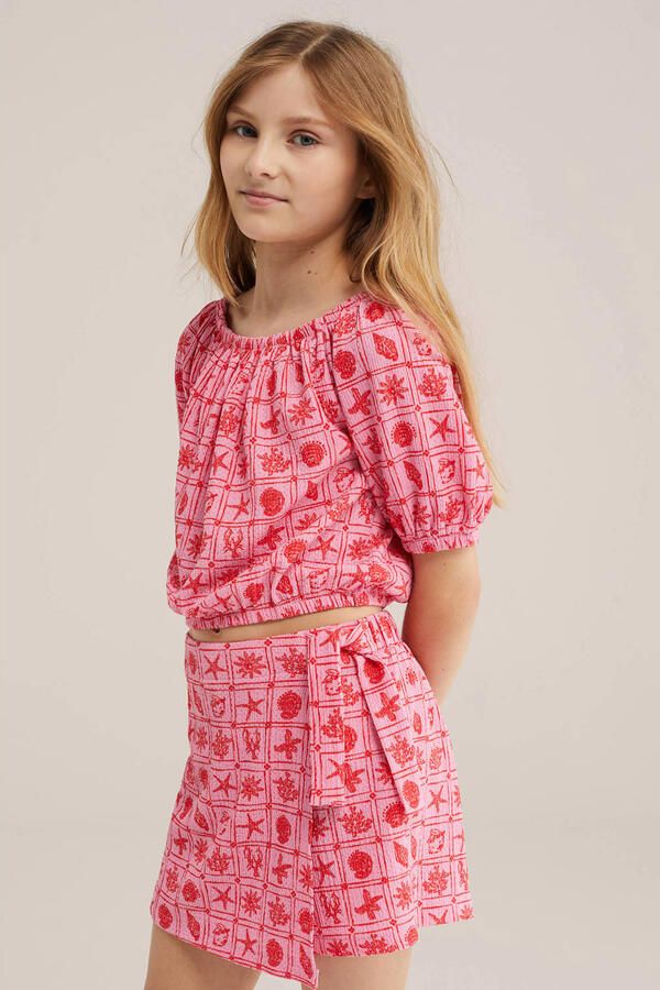 WE Fashion off shoulder top roze