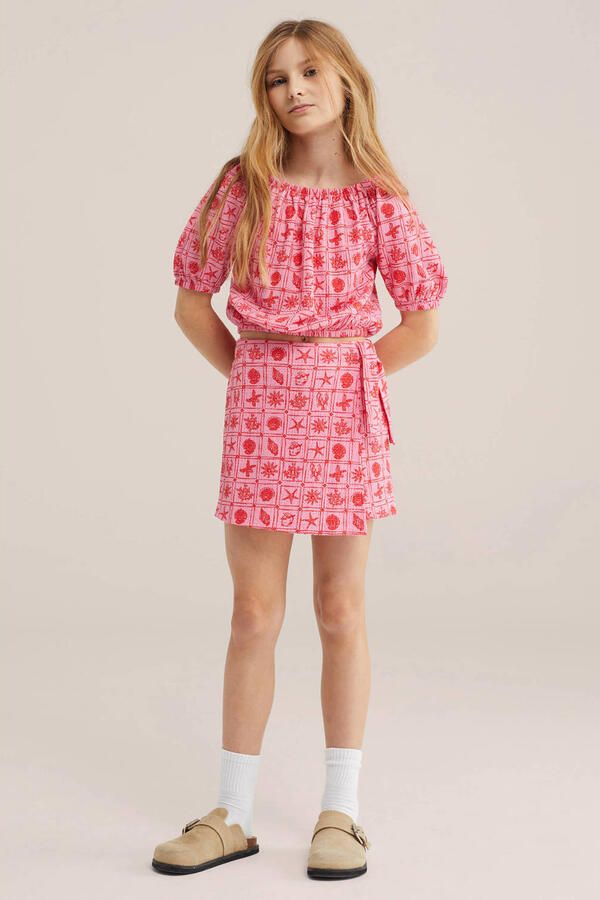 WE Fashion off shoulder top roze - Foto 3