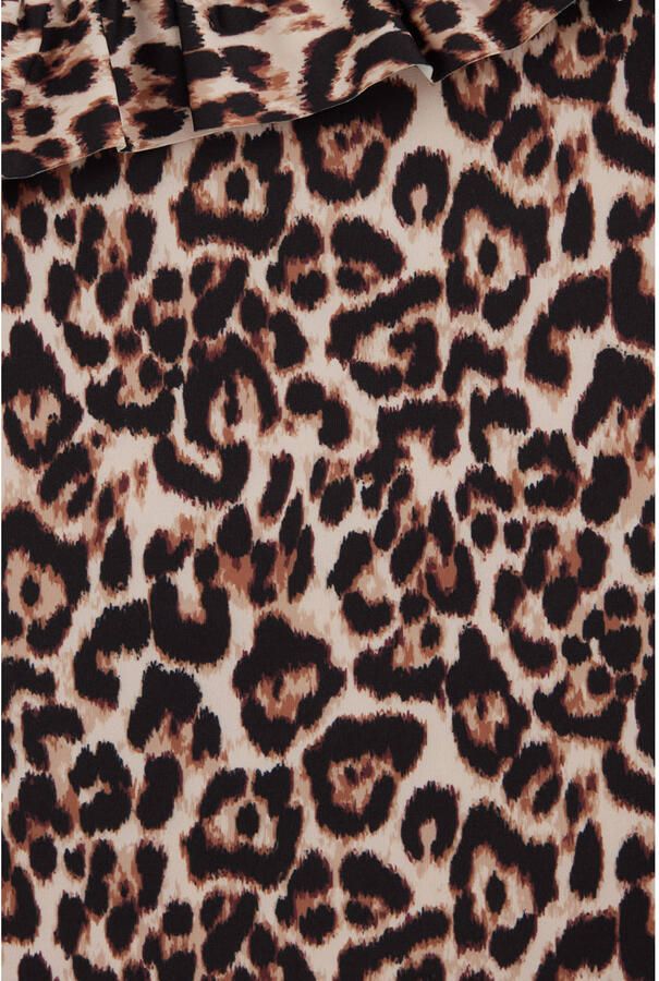 WE Fashion one shoulder badpak met ruches en panterprint beige bruin - Foto 2