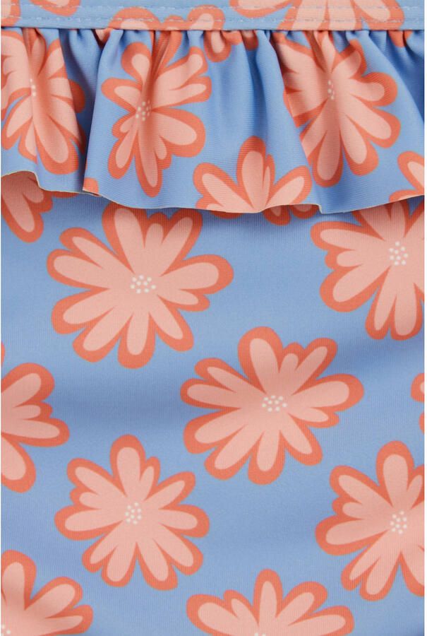 WE Fashion one shoulder bikini met ruches blauw roze - Foto 2