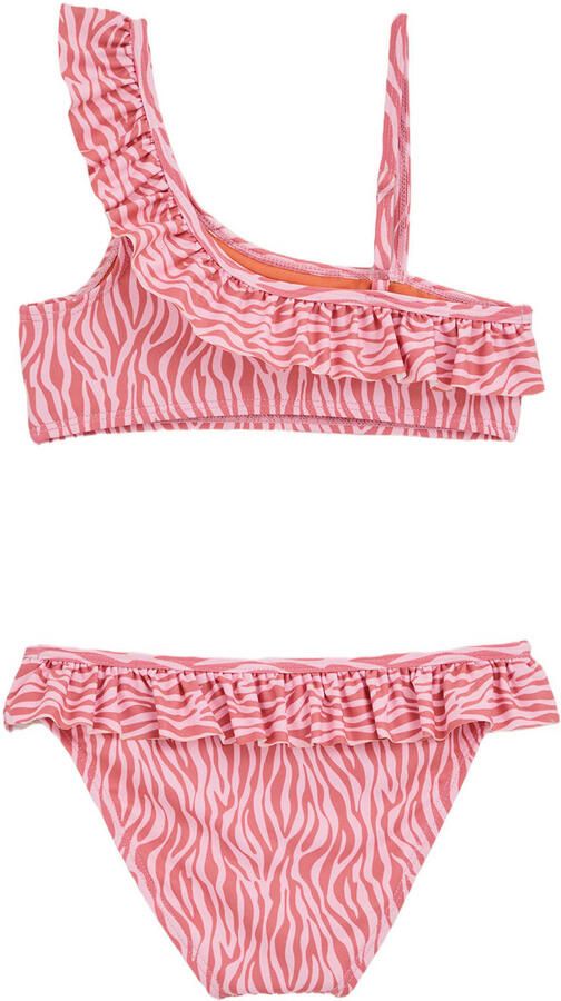 WE Fashion one shoulder bikini met ruches roze - Foto 3