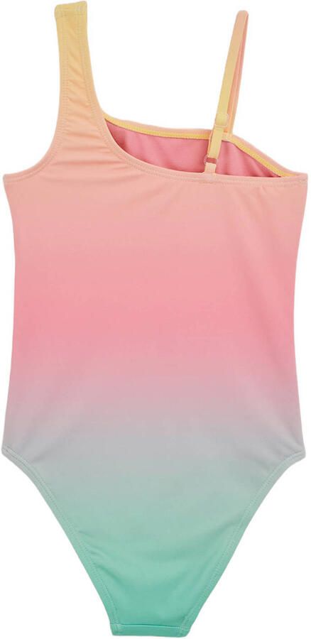 WE Fashion one shoulder bikini oranje roze groen - Foto 2