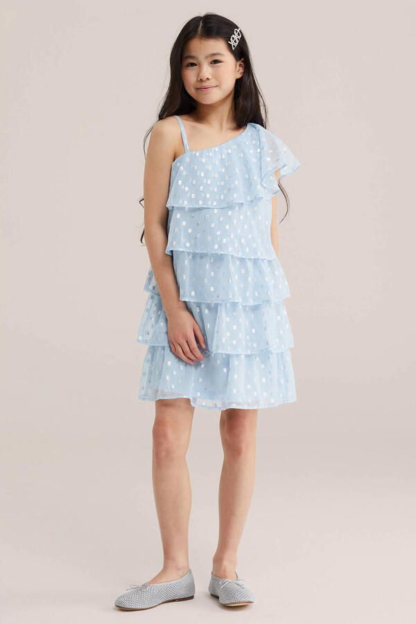 WE Fashion one shoulder jurk lichtblauw - Foto 3