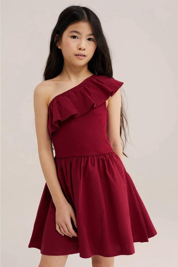 WE Fashion one shoulder jurk rood