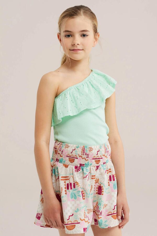 WE Fashion one shoulder top fijn gebreid