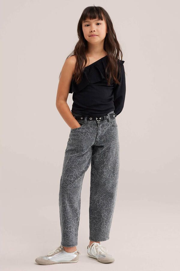WE Fashion one shoulder top met ruches zwart - Foto 2