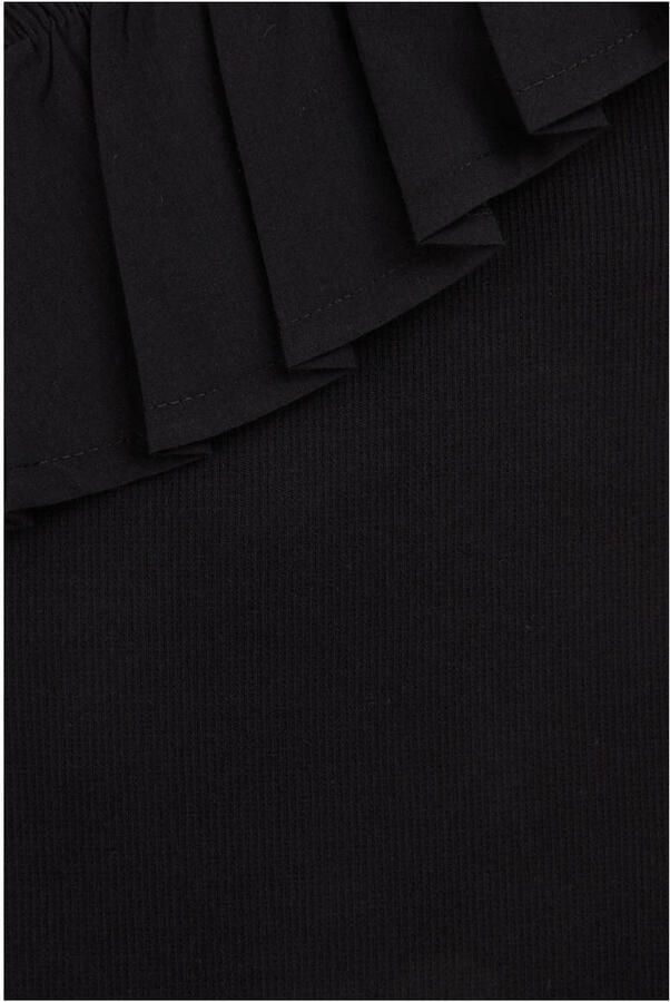 WE Fashion one shoulder top zwart