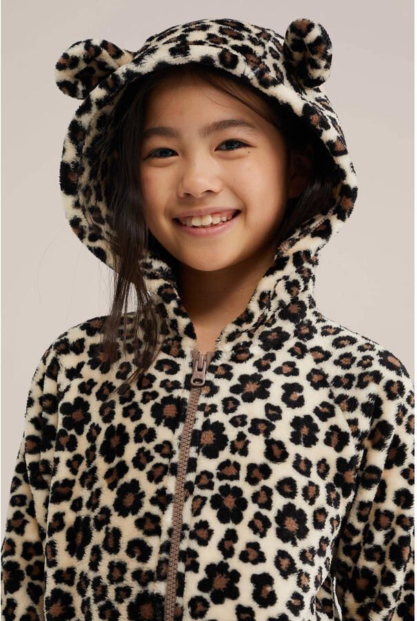 WE Fashion onesie met panterprint beige bruin - Foto 2