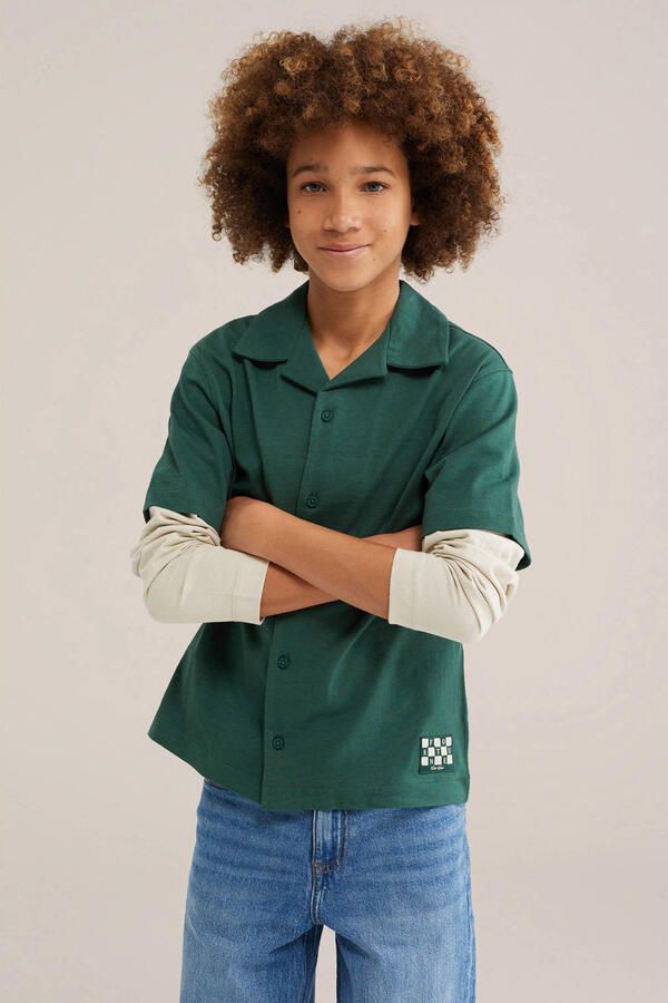 WE Fashion overhemd donkergroen