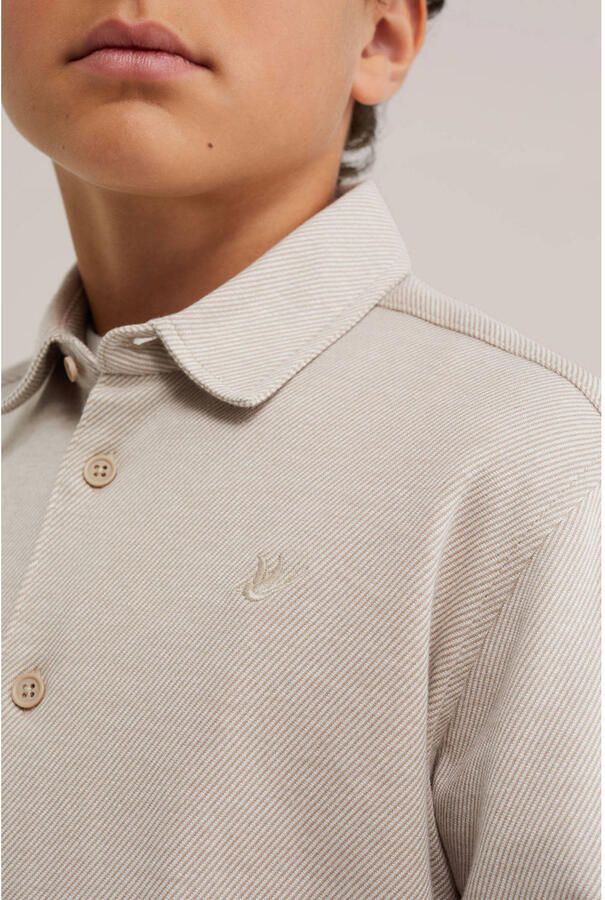 WE Fashion overhemd zand Beige Jongens Katoen Klassieke kraag Effen - Foto 2