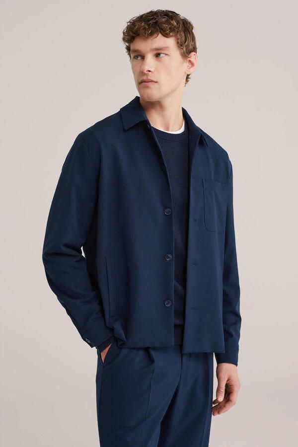 WE Fashion overshirt donkerblauw