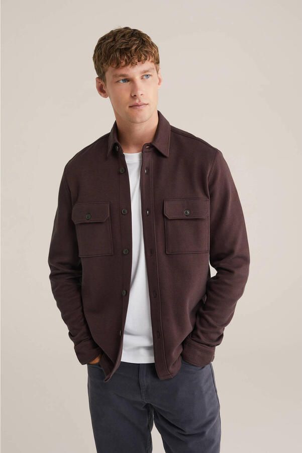 WE Fashion overshirt donkerbruin
