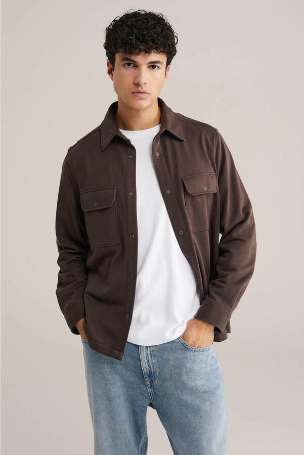 WE Fashion overshirt donkerbruin