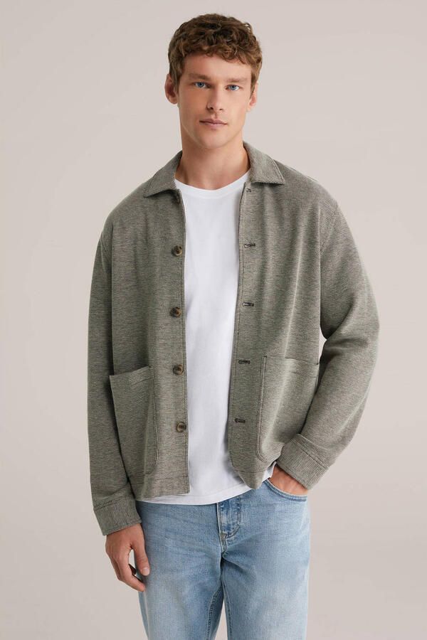 WE Fashion overshirt grijsgroen